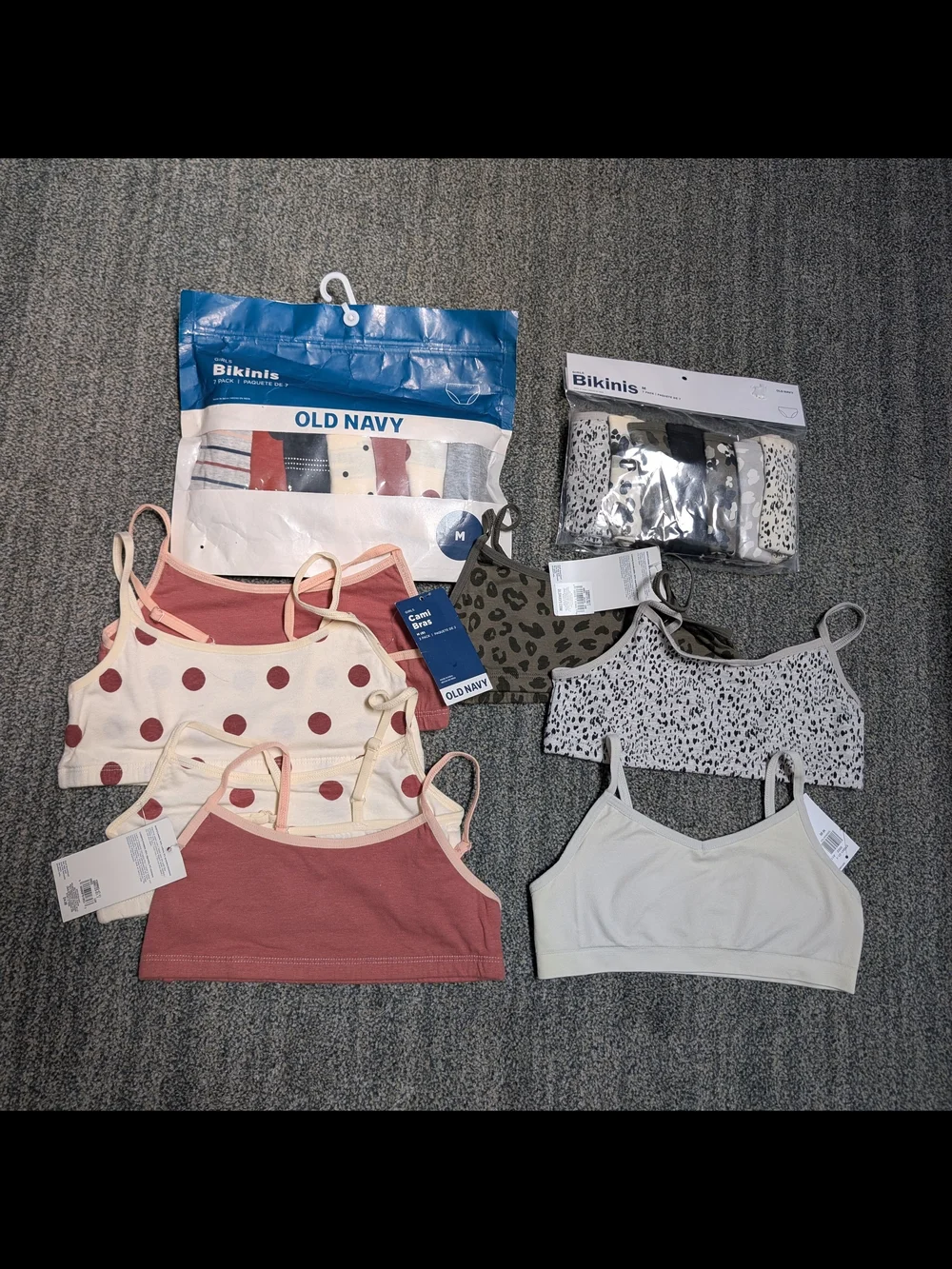 NWT Old Navy Girls' Bikini Underwear Bralette Set LOT Sz Medium